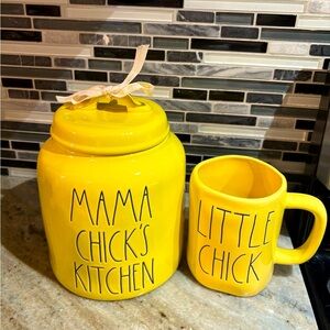Rae Dunn Mama Chick’s Kitchen Chubby Canister and Little Chick’s Mug